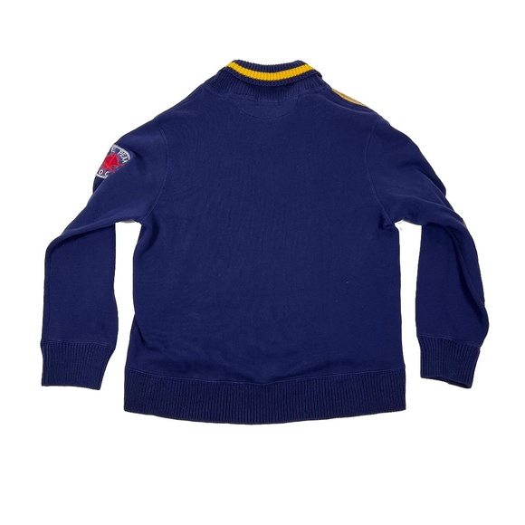 Rugby Ralph Lauren Shawl Collar Sweatshirt Pullover Elbow Patch - Picture 4 of 4